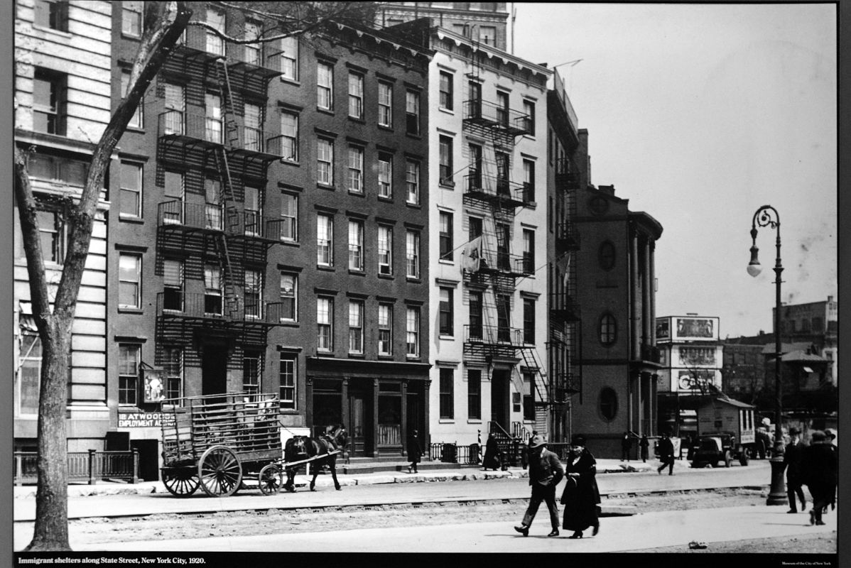 12-09 Photograph Of Immigrant Shelters Along New York City State Street 1920 Ellis Island Main Immigration Station Building